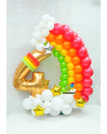 Happy 4th Birthday Rainbow Design